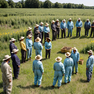 A preliminary briefing in the apiary
